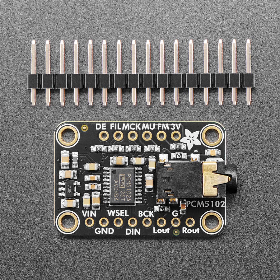 Adafruit PCM5102 I2S DAC with Line Level Output - 112dB SNR by Adafruit - The Pi Hut