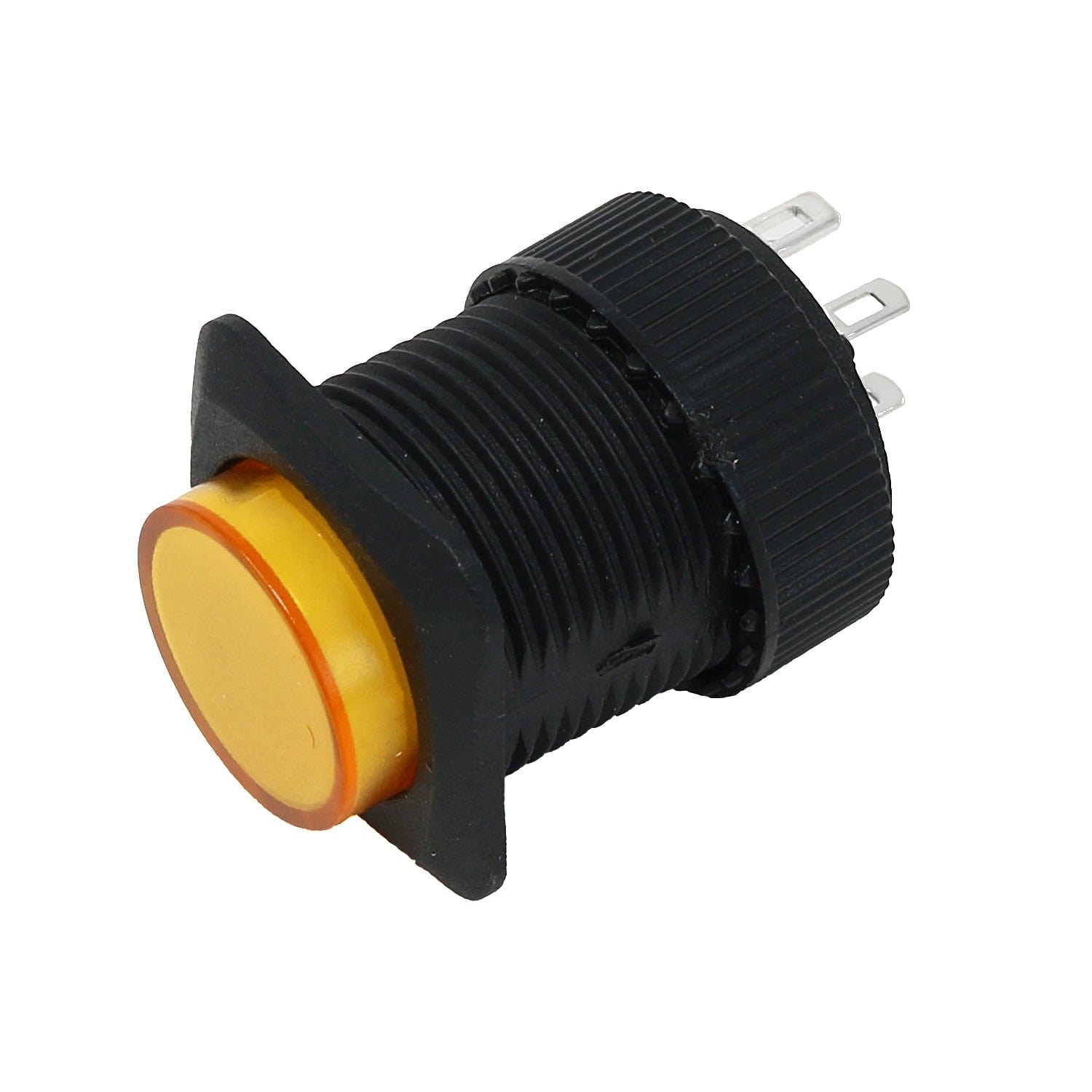 16mm Illuminated Pushbutton - Yellow Momentary by The Pi Hut - The Pi Hut