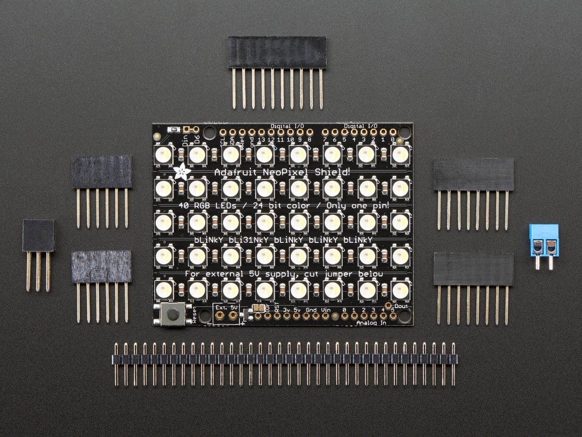 Adafruit NeoPixel Shield - 40 RGBW - Cool White (~6000K) by Adafruit - The Pi Hut