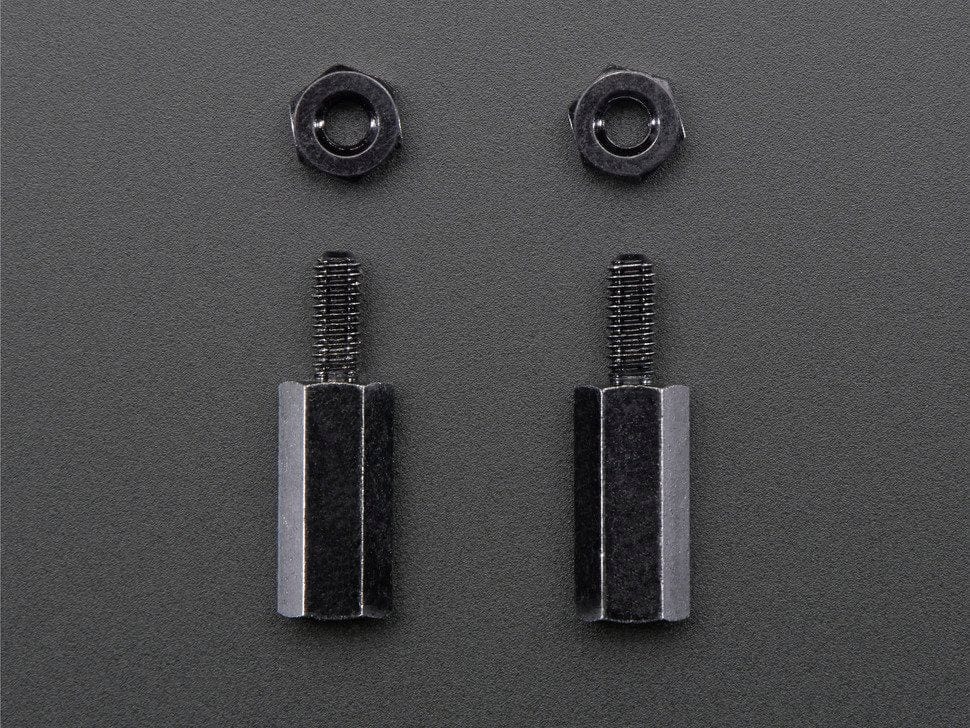 Brass M2.5 Standoffs for Pi HATs - Black Plated - Pack of 2 by The Pi Hut - The Pi Hut