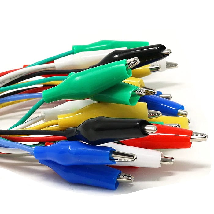 Short Wire Alligator Clip Test Lead (set of 12) by The Pi Hut - The Pi Hut